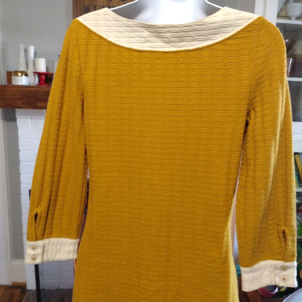 Anthropologie pilcro Ribboned Collar Top in mustard yellow - Picture 4 of 6